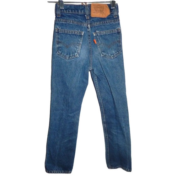 Vintage Levis 418 Orange Tab Jeans Kids 10 (22x23 1/4) Slim Straight Made In USA - Picture 2 of 9